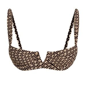 Monday Swimwear Black and Cream Bikini Top